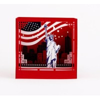 Handmade 4D Pop Up Card Status Of Liberty National Monument USA Birthday Wedding Anniversary Valentines Day Holiday Travel Tourist Gift Greetings
